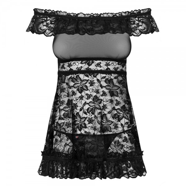 Obsessive Lacey Babydoll And String Black